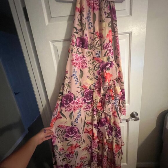 Eliza J Womens Dress Floral Halter Maxi Ruffle Size 16 - Picture 6 of 9